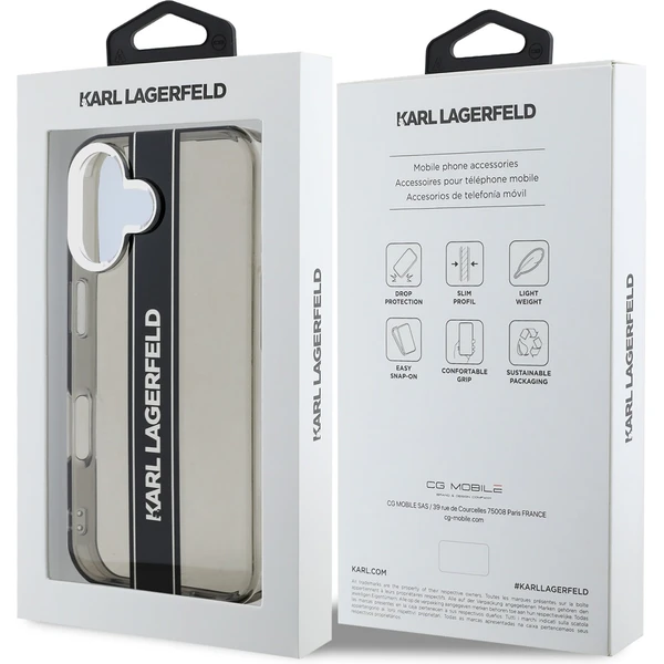 Karl Lagerfeld IML Stripe Logo kryt iPhone 16 černý - Pouzdra - Obrázek 28973f6b178844229e2a766e7a096e3d