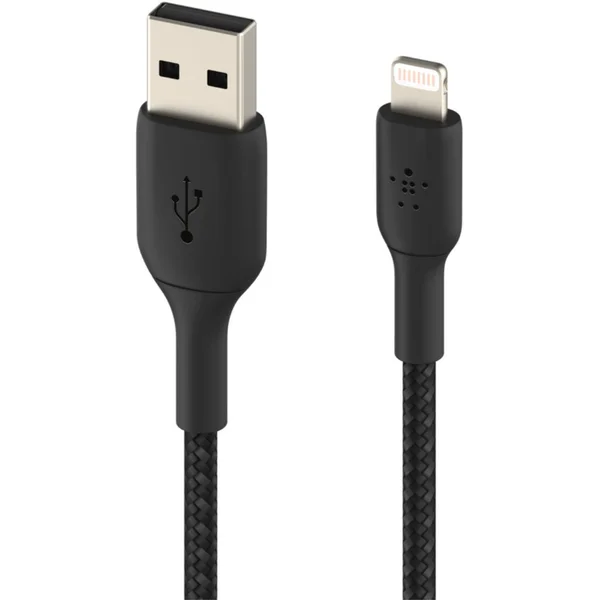 Belkin BOOST Charge Braided Lightning/USB-A napájecí kabel 2m černý - Kabely a redukce - Obrázek 2899400301