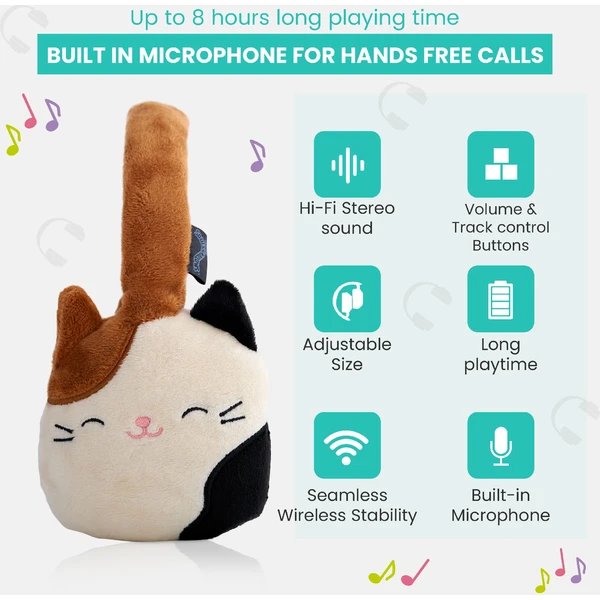 Lazerbuilt bezdrátová sluchátka Squishmallows - Cameron (plyšová) - Sluchátka - Obrázek 28BG000K01