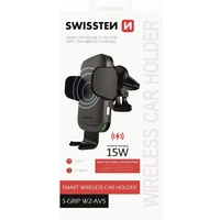 SWISSTEN S-GRIP W2-AV5 Držák do auta s bezdrátvým dobíjením 15W černý - Držáky