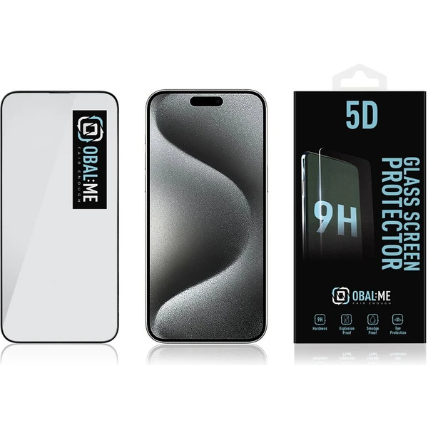 Obal:Me 5D Tvrzené sklo Apple iPhone 15 Pro Max černé - Ochranné folie a skla - Obrázek 28U0000K01