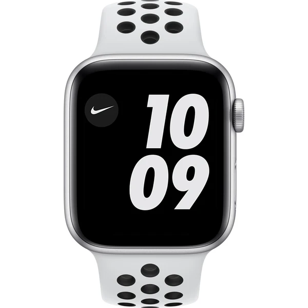 Apple Watch Nike SE (2020) 44mm stříbrný hliník s platinovým/černým sportovním řemínkem - Chytré hodinky - Obrázek 28X0500301
