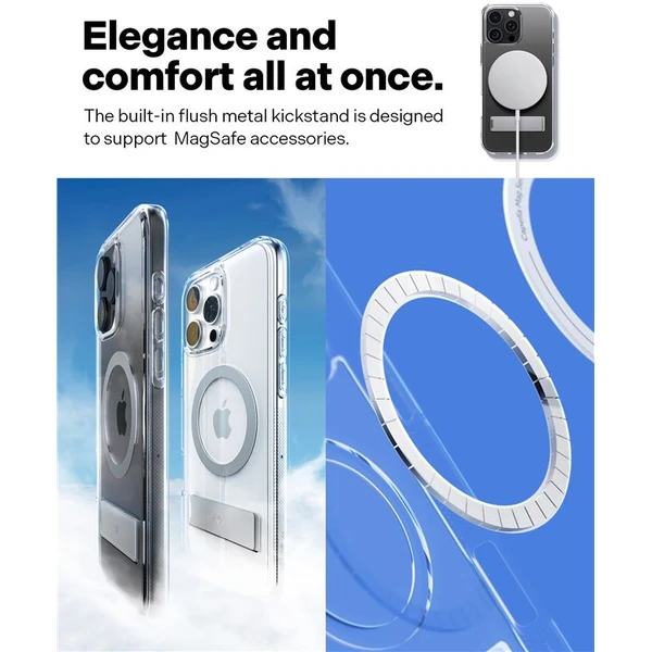 Spigen Caseology Capella MagSafe Kickstand kryt iPhone 16 Pro clear gray - Pouzdra - Obrázek 28e1baabd7204aed87fcfa2bd3d7a46d