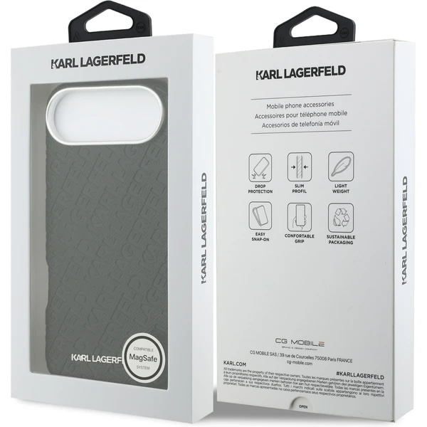 Karl Lagerfeld Grained PU Repeated Logo MagSafe kryt iPhone Air černý - Pouzdra - Obrázek 2920199db19c4ab2b39d3b066da3277f