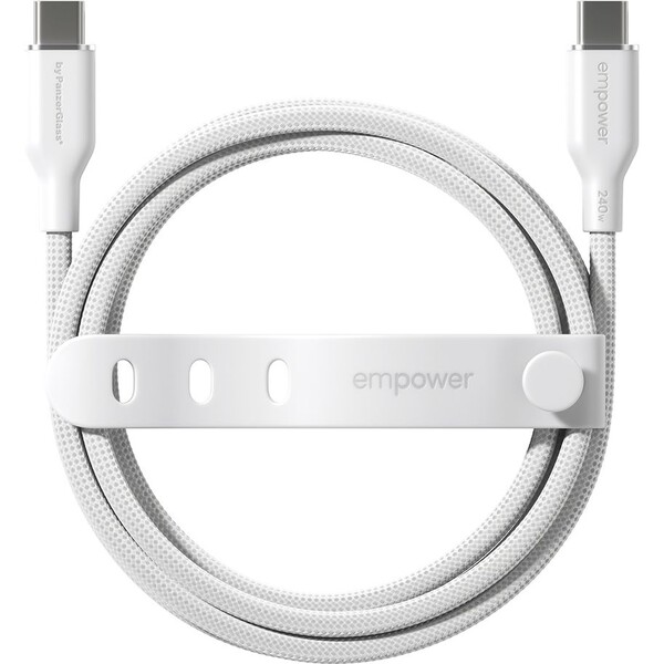 PanzerGlass® empower kabel (240 W) USB-C/USB-C, 1,2 m, bílý
