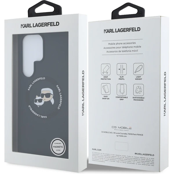 Karl Lagerfeld Liquid Silicone K&CH Heads MagSafe kryt Samsung Galaxy S25 Ultra černý - Pouzdra - Obrázek 2962c7fe119944afaeed8831aa55b97a