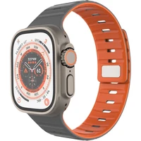 FIXED Silicone Magnetic Strap řemínek Apple Watch 44/45/46/49mm světle šedý - Řemínky