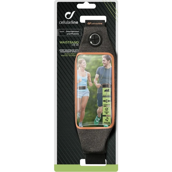 CellularLine WAISTBAND VIEW RUNNING s průhledem a kapsou sportovní pouzdro tmavě šedé - Pouzdra - Obrázek 29CQ000101