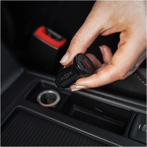 FIXED autonabíječka s USB-C a USB výstupem a podporou PD, 20W černá - Nabíječky - Obrázek 29O2000P01