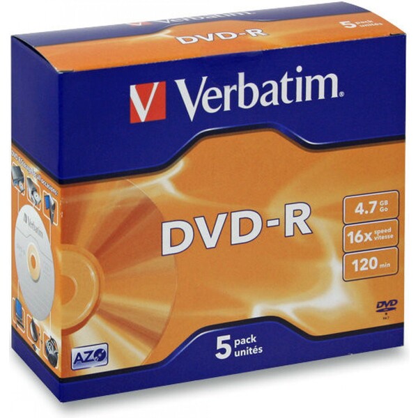 VERBATIM DVD-R (5 ks)Jewel/16x/4.7GB