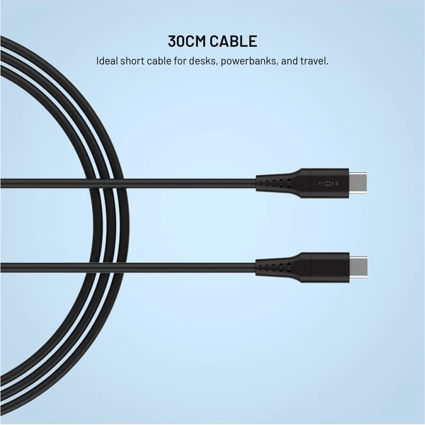 FIXED Liquid silicone USB-C/USB-C napájecí kabel 60W 0,3m černý - Kabely a redukce - Obrázek 29cef2c5c064492294fc3408b578eb9d