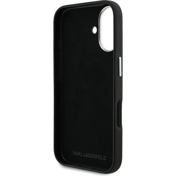 Karl Lagerfeld Grained PU K&CH Heads kryt iPhone 16 černý - Pouzdra - Obrázek 29e1b08c1e2f487e9797899b4a7edd6e