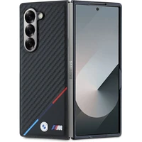 BMW M PU Carbon Tricolor Stripe MagSafe kryt pro Samsung Galaxy Z Fold6 černý - Pouzdra