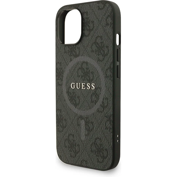 Guess PU Leather 4G Colored Ring Strap MagSafe kryt iPhone 15 černý - Pouzdra - Obrázek 29f667602a16412c91ccc7a419b8e312