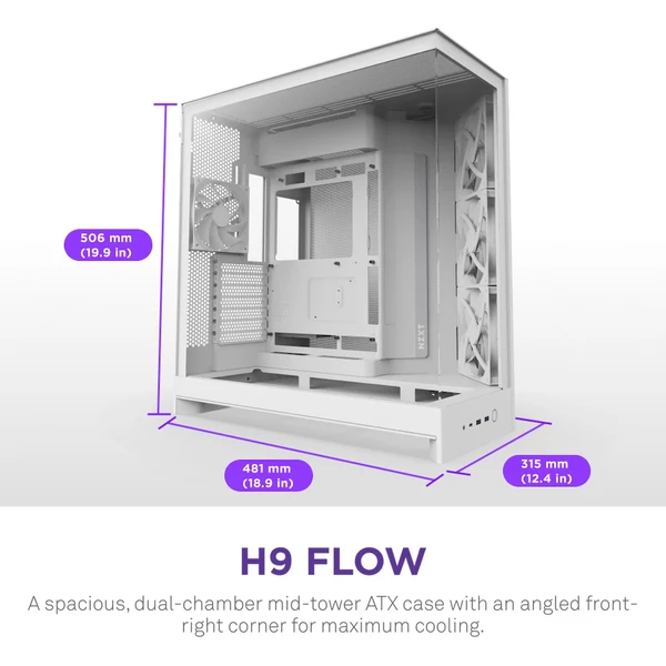 NZXT H9 Flow bílá - Počítačové skříně - Obrázek 2A7K000K01