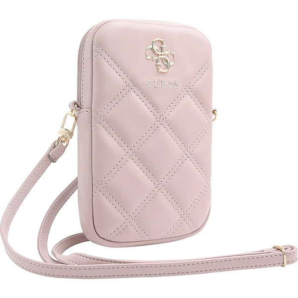 Guess PU Quilted 4G Metal Logo Wallet Phone Bag Zipper růžový - Popruhy a crossbody - Obrázek 2A82000N01