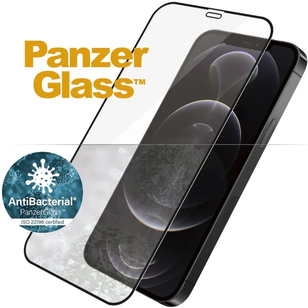 PanzerGlass Edge-to-Edge AntiBacterial sklo Apple iPhone 12/12 Pro černé - Ochranné folie a skla - Obrázek 2B8L500301
