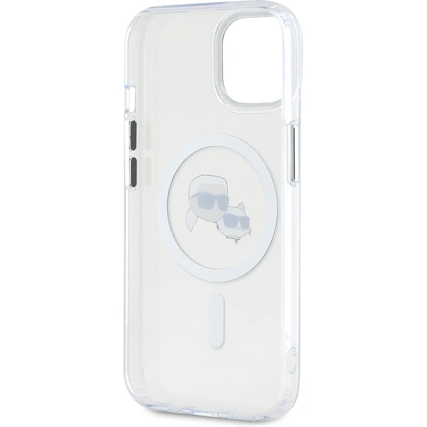 Karl Lagerfeld IML K&CH Heads Metal Frame MagSafe zadní kryt iPhone 15 čirý - Pouzdra - Obrázek 2CO5000J01
