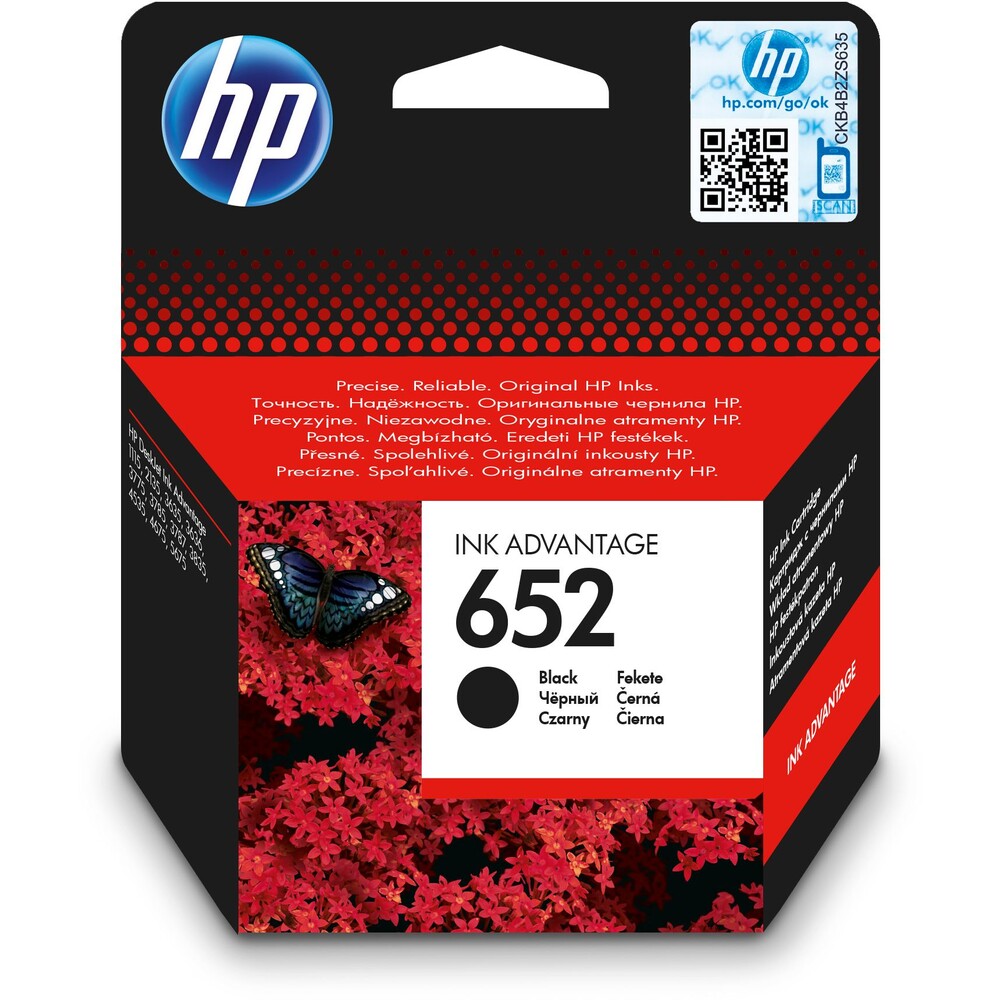 HP 652 černá náplň pro inkoustové tiskárny HP