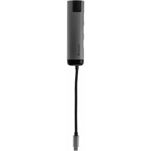 Verbatim USB-C Multiport HUB, 2x USB 3.0, 1x USB-C, HDMI, LAN dokovací stanice šedá - Dokovací stanice - Obrázek 2COR000301