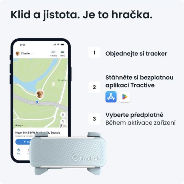 Tractive GPS DOG 6 lokátor polohy a aktivity pro psy mátový - GPS moduly - Obrázek 2CTD000L01
