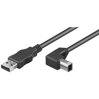 PremiumCord USB-A/USB-B kabel se zahnutým konektorem 2m černý - Kabely a redukce