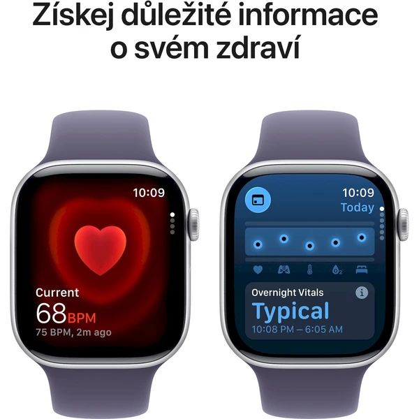 Apple Watch Series 11 Cellular (42mm) Stříbrný hliník s mlžně fialovým sportovním řemínkem S/M - Chytré hodinky - Obrázek 2EQH000K01