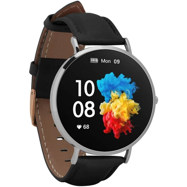 Garett Smartwatch Verona stříbrná, černý řemínek - Chytré hodinky - Obrázek 2FEM300401