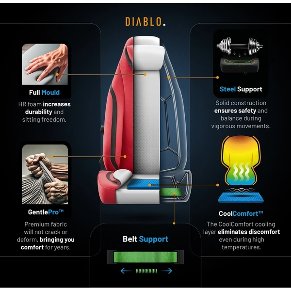 Diablo X.Eye Prime Normal Size herní židle červená - Židle - Obrázek 2HCG000K01