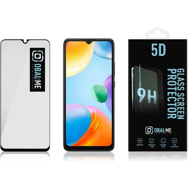 Obal:Me 5D tvrzené sklo Xiaomi Redmi 10C černé - Ochranné folie a skla - Obrázek 2HK6000701