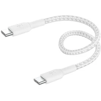 Belkin BOOST Charge Braided USB-C/USB-C napájecí kabel 60W 0,15m bílý - Kabely a redukce