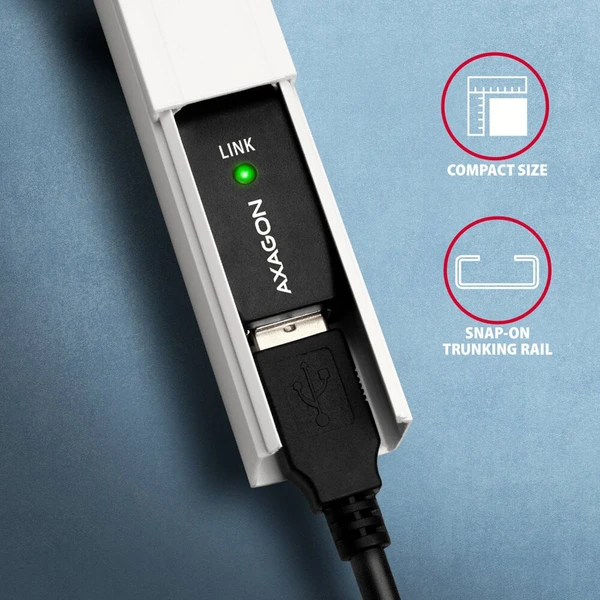 AXAGON ADR-210B USB-A/USB-B prodlužovací kabel 10m černý - Kabely a redukce - Obrázek 2KS6000701