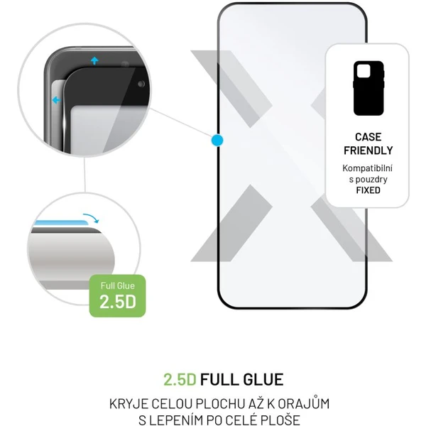 FIXED 2,5D Full-Cover tvrzené sklo Motorola Moto G84 černé - Ochranné folie a skla - Obrázek 2LW1000J01