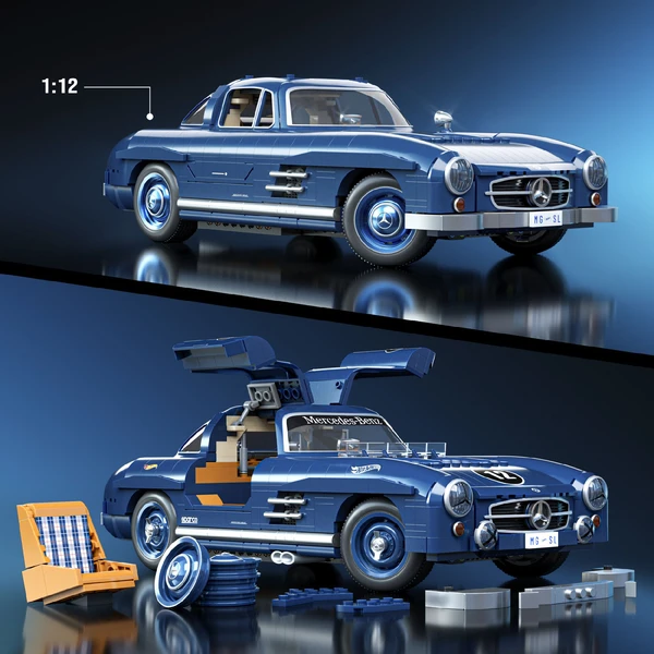 Mattel Brick Shop sestavitelný model Hot Wheels - Mercedes-Benz 300SL (Premium series) - Stavebnice - Obrázek 2MWG000K01