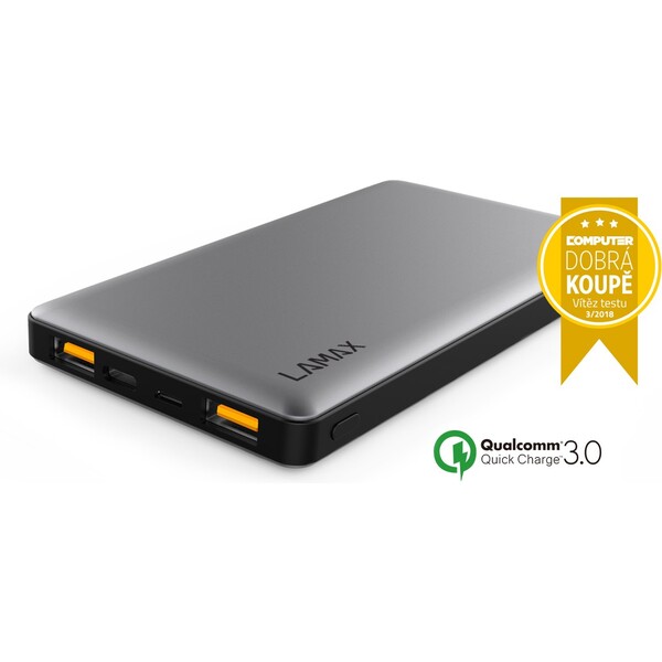 LAMAX 10000 mAh Quick Charge Černá