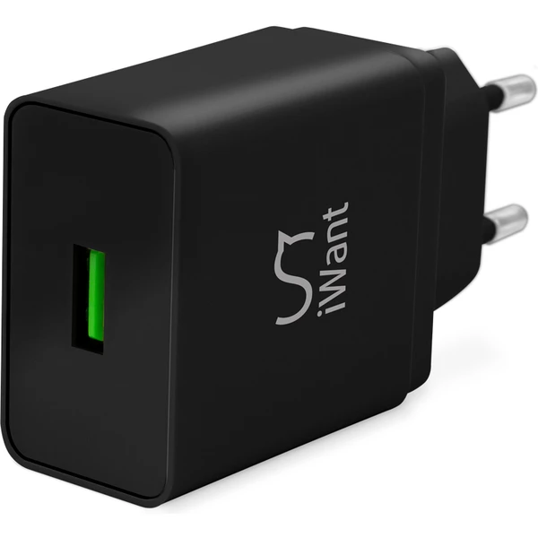 iWant 18W USB-A síťová nabíječka černá - Nabíječky - Obrázek 2P30000401
