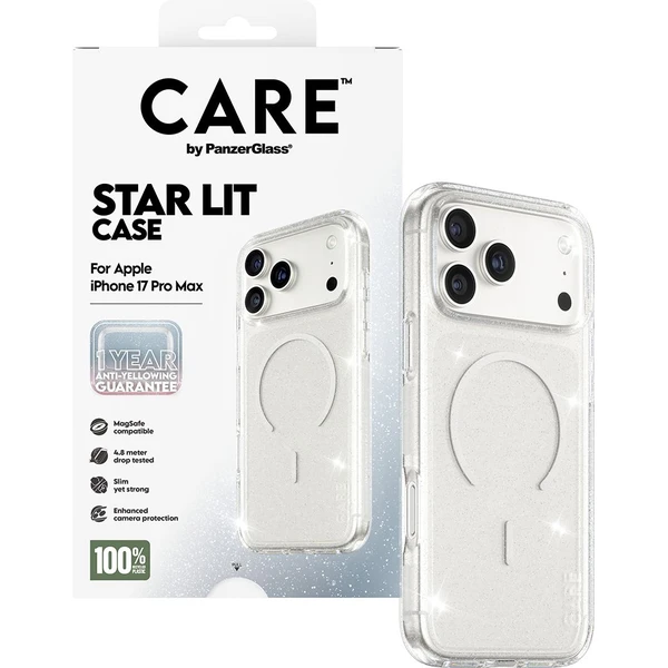 PanzerGlass® CARE Star Lit kryt s MagSafe Apple iPhone 17 Pro Max třpytivý/bílý - Pouzdra - Obrázek 2QDH000K01