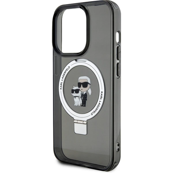 Karl Lagerfeld Ringstand Karl and Choupette MagSafe Kryt iPhone 15 Pro Max černý - Pouzdra - Obrázek 2QM6000701