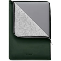 Woolnut Leather Folio kožené pouzdro MacBook Air 15" tmavě zelené - Pouzdra