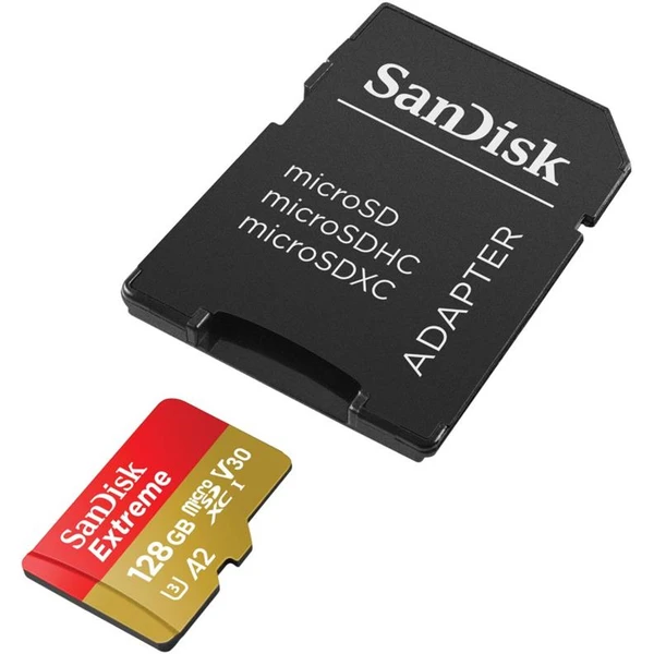 SanDisk Extreme microSDXC 128GB C10 V30 UHS-I U3 + SD Adapter - Paměťové karty - Obrázek 2RV7700301