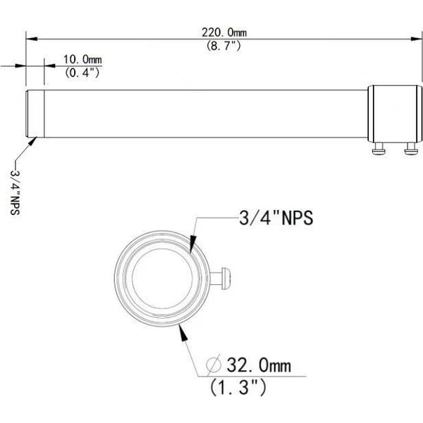 Uniview TR-SE24-IN prodloužení stropního uchycení - Držáky - Obrázek 2RVF300401
