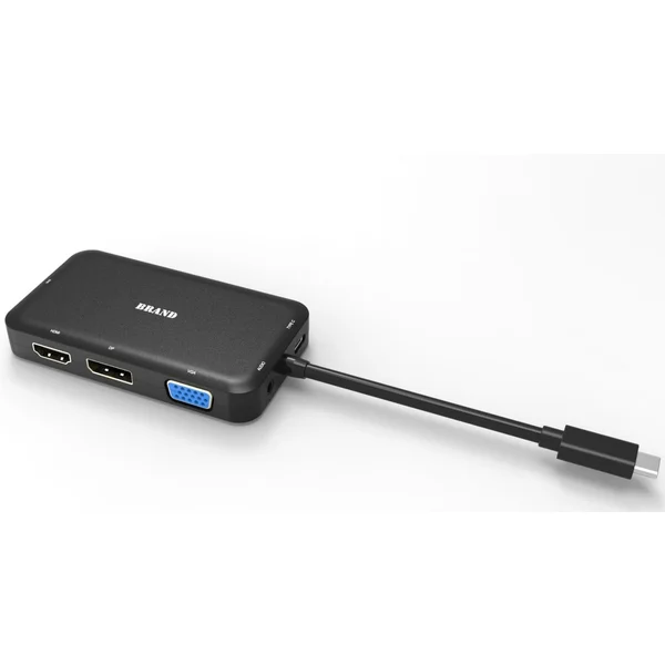PremiumCord USB-C -> HDMI/DVI-I/VGA/DisplayPort/3,5mm redukce 0,2m černá - Kabely a redukce - Obrázek 2UE0000401