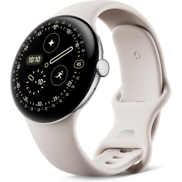 Google Pixel Watch 4 45mm Porcelain Stříbrná