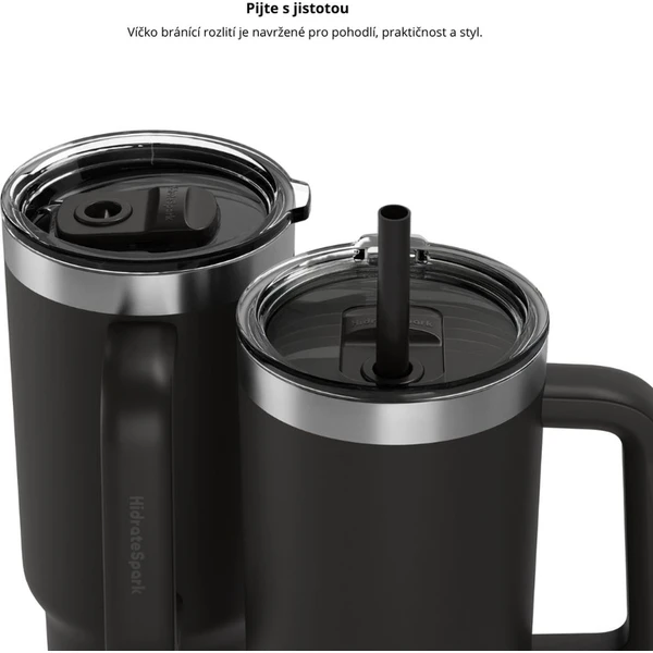 HidrateSpark PRO 2 Tumbler chytrý hrnek, 887 ml černý - Chytré láhve - Obrázek 2W2H000K01