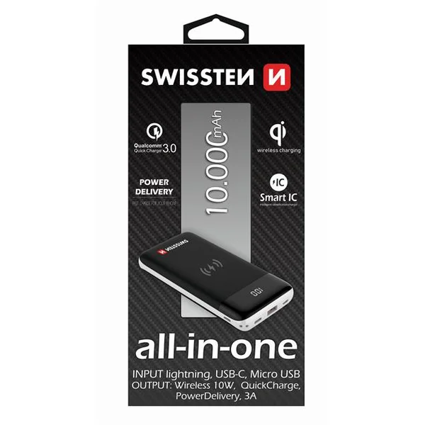 SWISSTEN All-In-One powerbanka 10000 mAh černá - Powerbanky - Obrázek 2WP3000301