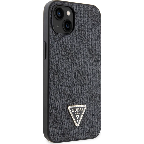 Guess PU 4G Strass Triangle Metal Logo kryt iPhone 15 černý - Pouzdra - Obrázek 2XX4000701