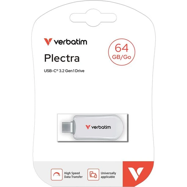 VERBATIM Plectra 64GB USB-C 3.2 Gen 1 flashdisk bílý - Flashdisky - Obrázek 2ZIL000K01