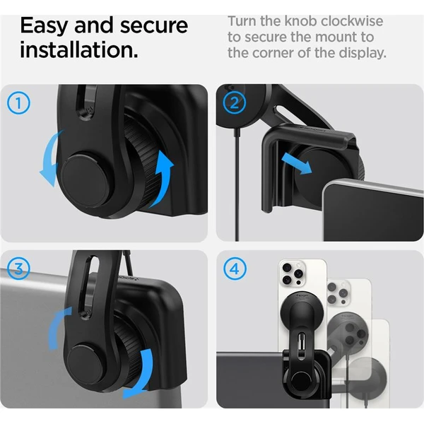 Spigen Tesla TapLock MagSafe Car Mount Charger Qi2 držák s nabíjením černý - Držáky - Obrázek 2a0da902ab57425899ba618cbc083a2b