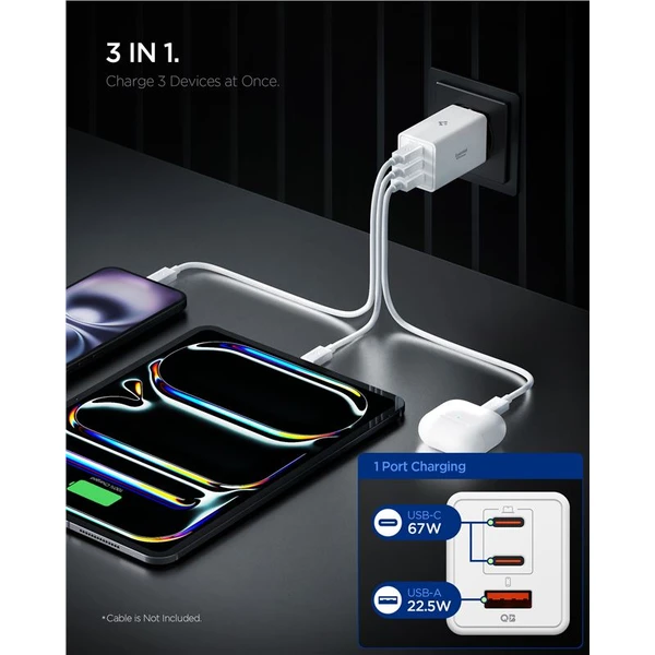 Spigen Essential 67W USB-C/USB-A nabíječka (EE673EU) bílá - Nabíječky - Obrázek 2a0e77d76b22488aa293910640415935