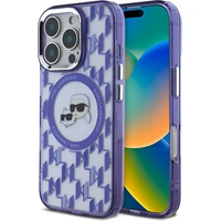Karl Lagerfeld IML Monogram K&CH Heads MagSafe kryt pro iPhone 16 Pro fialový - Pouzdra